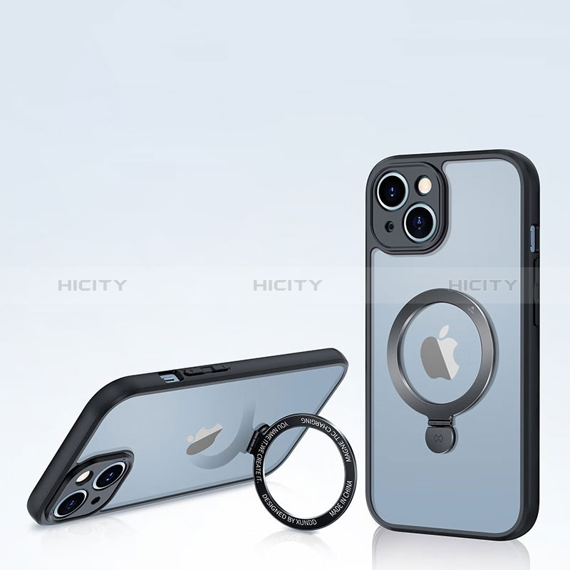 Coque Ultra Slim Silicone Souple Transparente avec Mag-Safe Magnetic Magnetique XD4 pour Apple iPhone 14 Plus Noir Plus