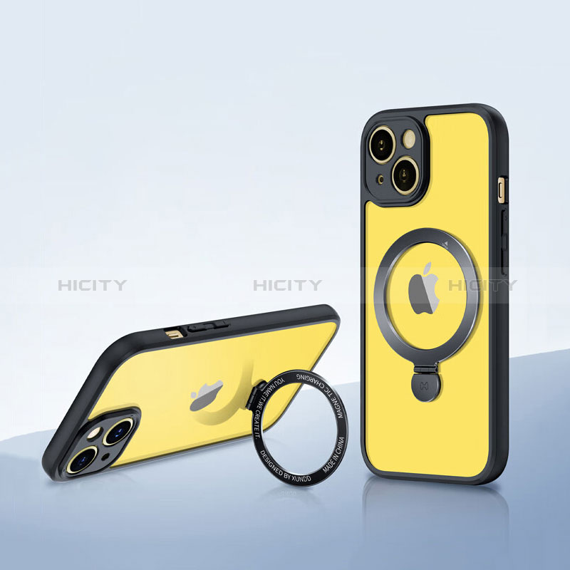 Coque Ultra Slim Silicone Souple Transparente avec Mag-Safe Magnetic Magnetique XD4 pour Apple iPhone 14 Plus Noir Plus