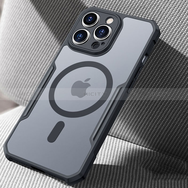 Coque Ultra Slim Silicone Souple Transparente avec Mag-Safe Magnetic Magnetique XD6 pour Apple iPhone 13 Pro Noir Plus