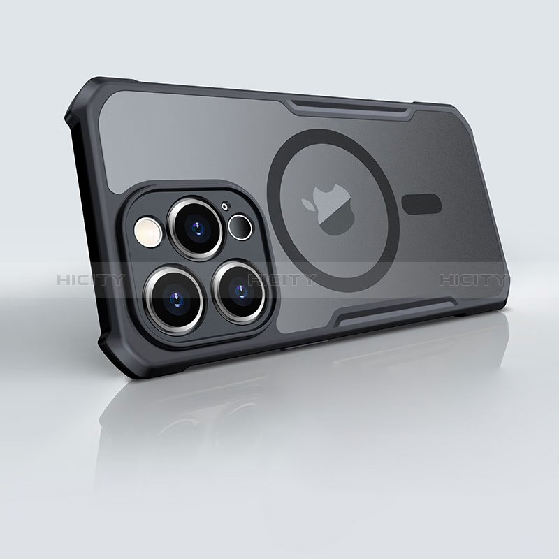 Coque Ultra Slim Silicone Souple Transparente avec Mag-Safe Magnetic Magnetique XD6 pour Apple iPhone 14 Pro Max Noir Plus