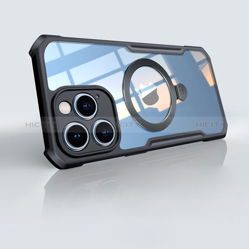 Coque Ultra Slim Silicone Souple Transparente avec Mag-Safe Magnetic Magnetique XD7 pour Apple iPhone 13 Pro Noir Plus