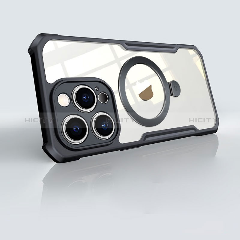 Coque Ultra Slim Silicone Souple Transparente avec Mag-Safe Magnetic Magnetique XD7 pour Apple iPhone 14 Pro Noir Plus