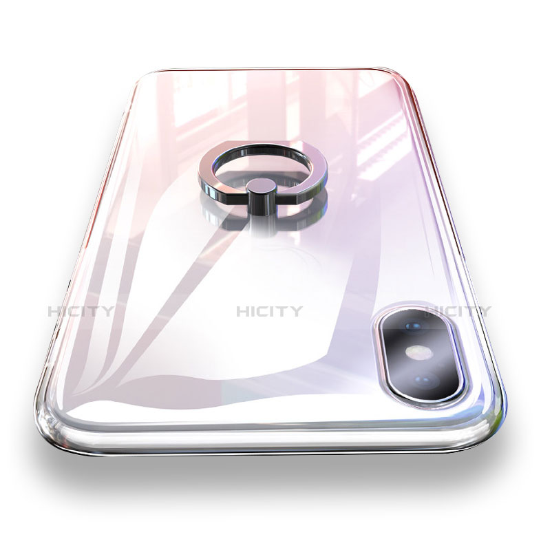 Coque Ultra Slim Silicone Souple Transparente avec Support Bague Anneau pour Apple iPhone X Clair Plus
