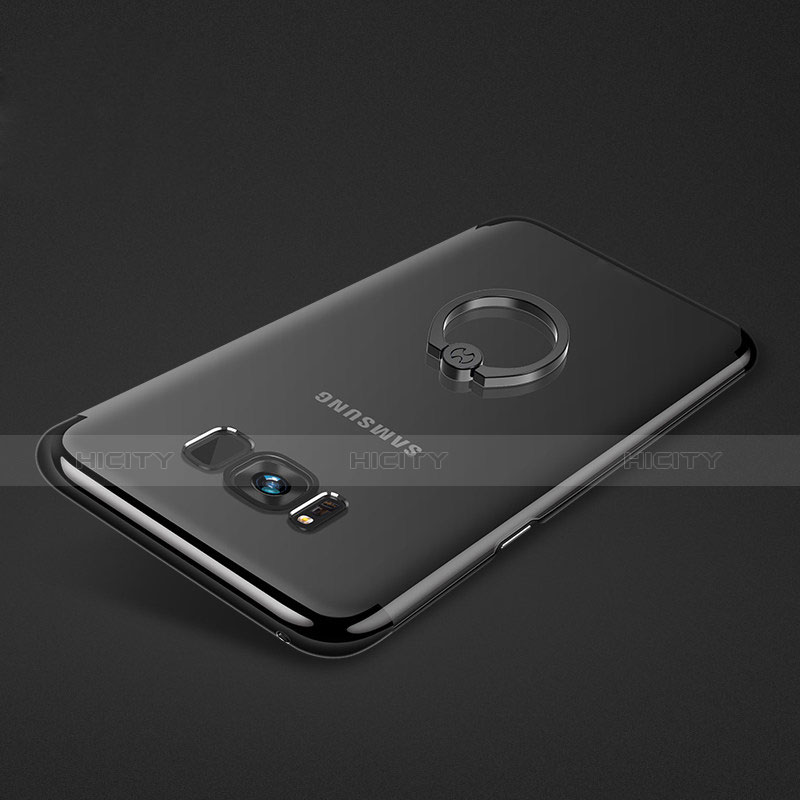 Coque Ultra Slim Silicone Souple Transparente avec Support Bague Anneau pour Samsung Galaxy S8 Clair Plus