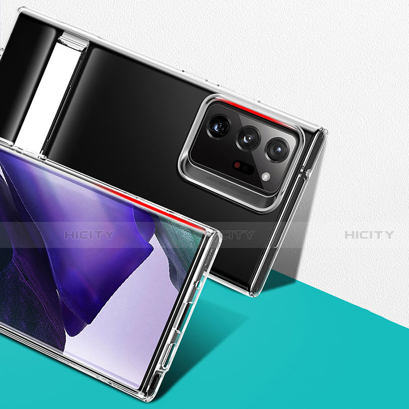 Coque Ultra Slim Silicone Souple Transparente avec Support pour Samsung Galaxy Note 20 Ultra 5G Clair Plus