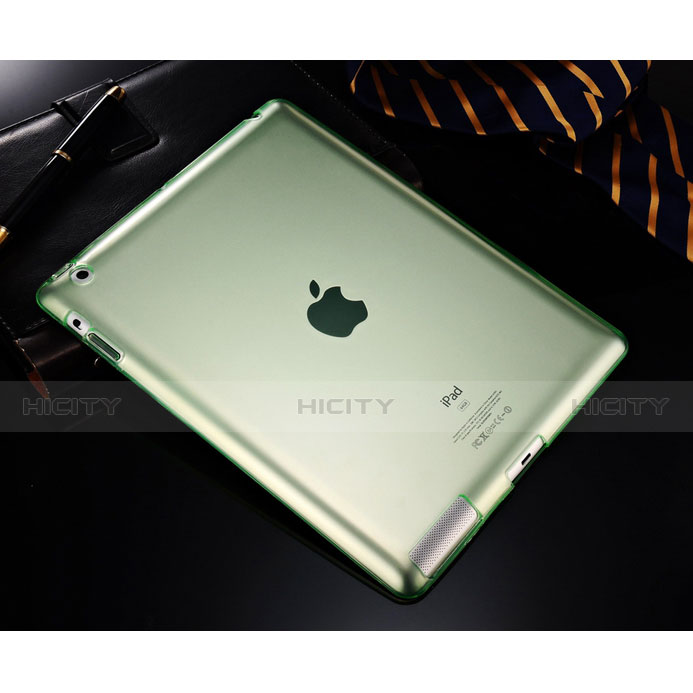 Coque Ultra Slim Silicone Souple Transparente pour Apple iPad 3 Vert Plus