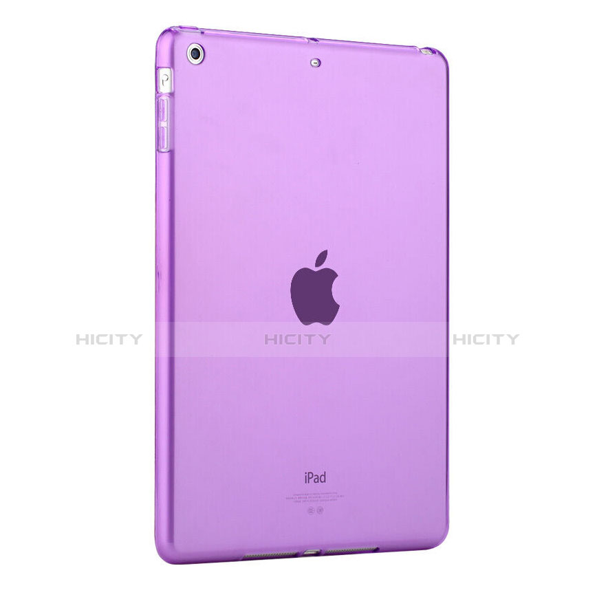 Coque Ultra Slim Silicone Souple Transparente pour Apple iPad Air Violet Plus