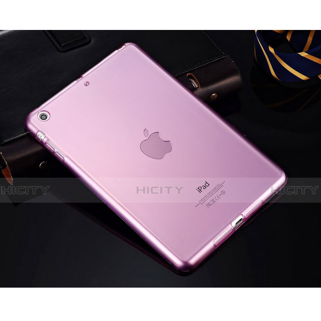 Coque Ultra Slim Silicone Souple Transparente pour Apple iPad Mini 3 Rose Plus