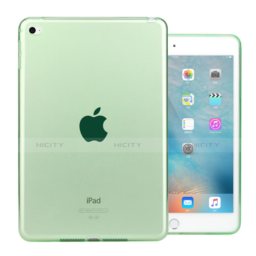 Coque Ultra Slim Silicone Souple Transparente pour Apple iPad Mini 4 Vert Plus