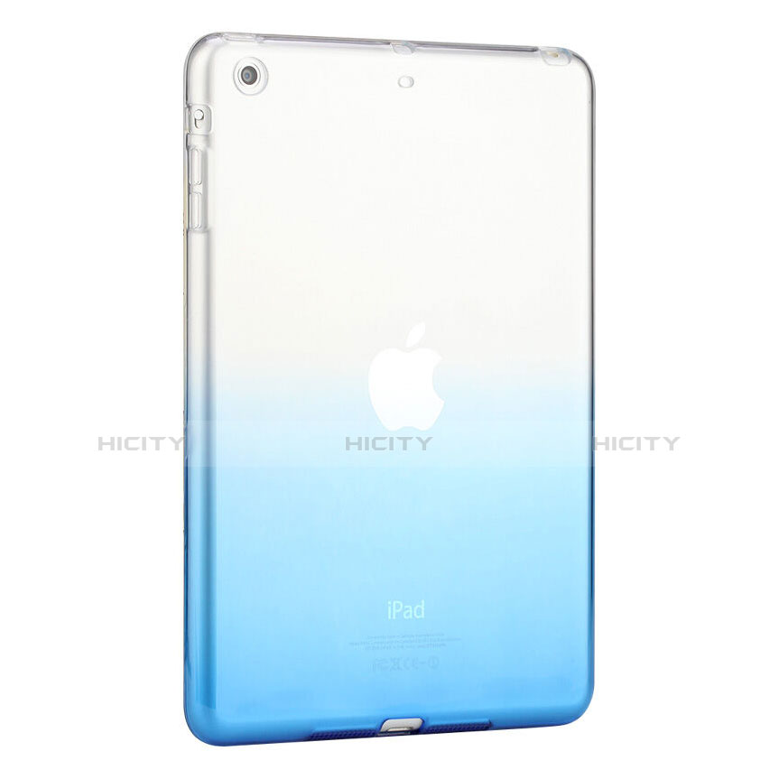 Coque Ultra Slim Transparente Souple Degrade pour Apple iPad Mini 3 Bleu Plus