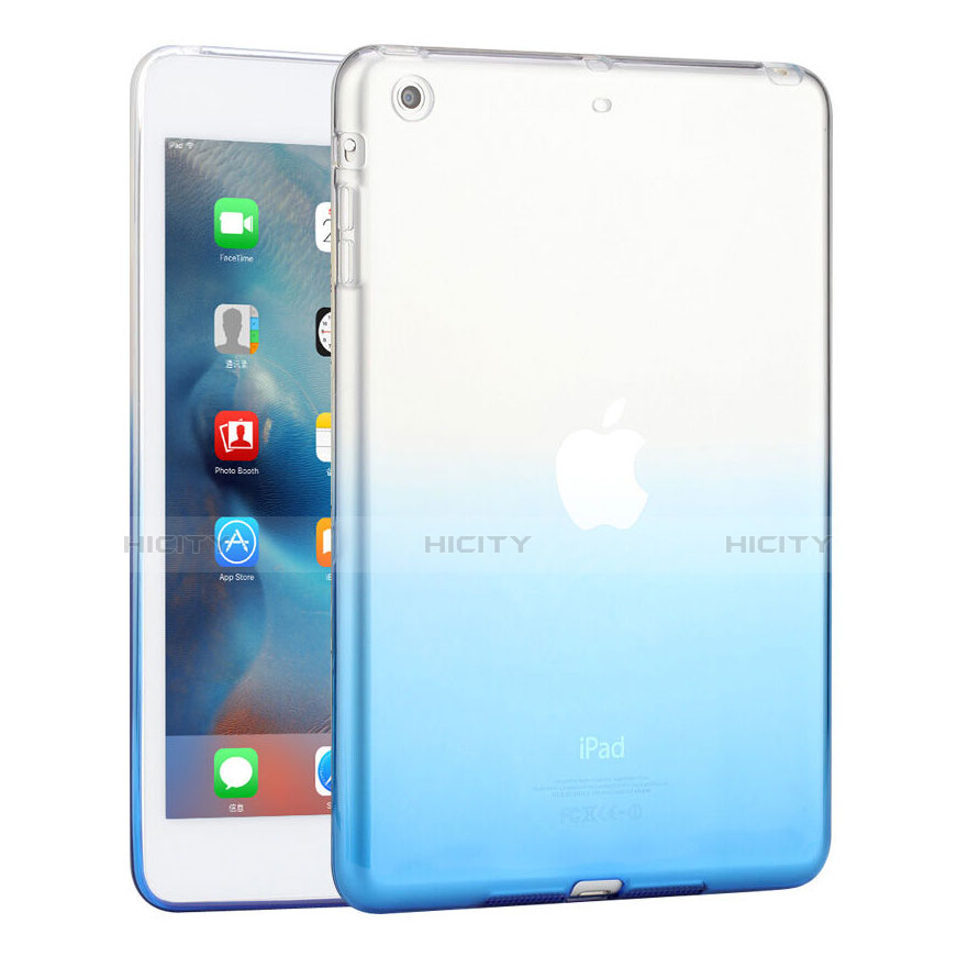Coque Ultra Slim Transparente Souple Degrade pour Apple iPad Mini Bleu Plus