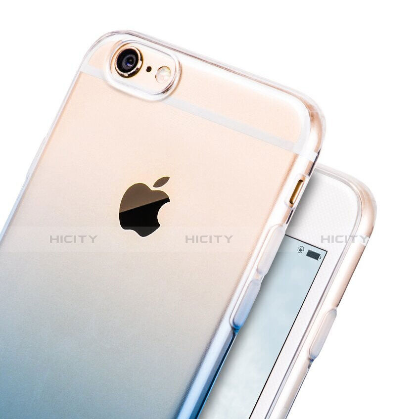 Coque Ultra Slim Transparente Souple Degrade pour Apple iPhone 6 Bleu Plus