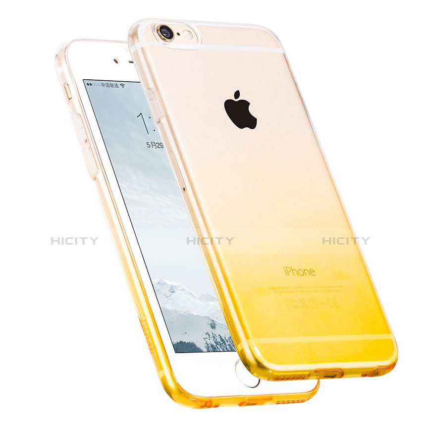 Coque Ultra Slim Transparente Souple Degrade pour Apple iPhone 6S Jaune Plus