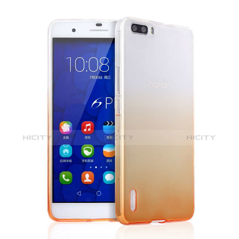 Coque Ultra Slim Transparente Souple Degrade pour Huawei Honor 6 Plus Jaune Plus