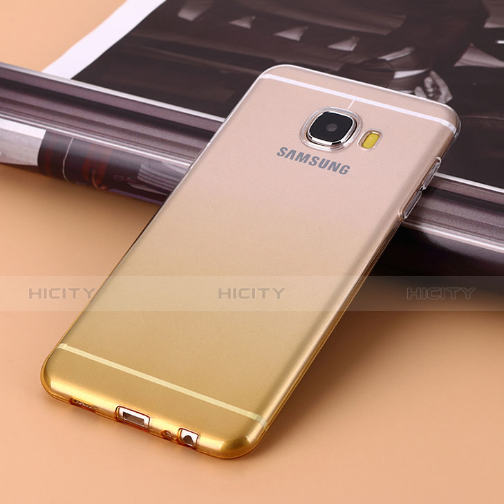 Coque Ultra Slim Transparente Souple Degrade pour Samsung Galaxy C5 SM-C5000 Jaune Plus