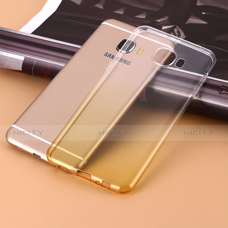 Coque Ultra Slim Transparente Souple Degrade pour Samsung Galaxy C5 SM-C5000 Jaune Plus