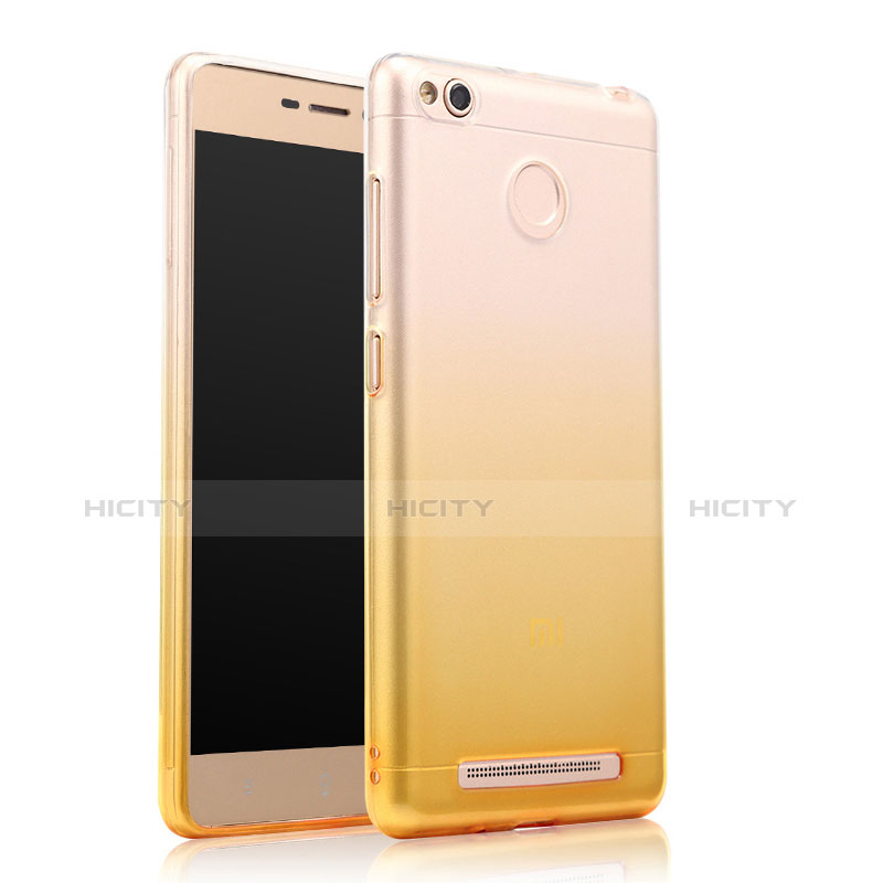 Coque Ultra Slim Transparente Souple Degrade pour Xiaomi Redmi 3 High Edition Jaune Plus