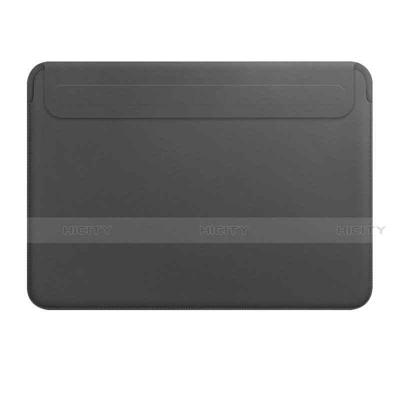 Double Pochette Housse Cuir L01 pour Apple MacBook 12 pouces Noir Plus
