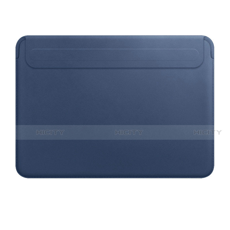 Double Pochette Housse Cuir L01 pour Apple MacBook Air 11 pouces Bleu Plus
