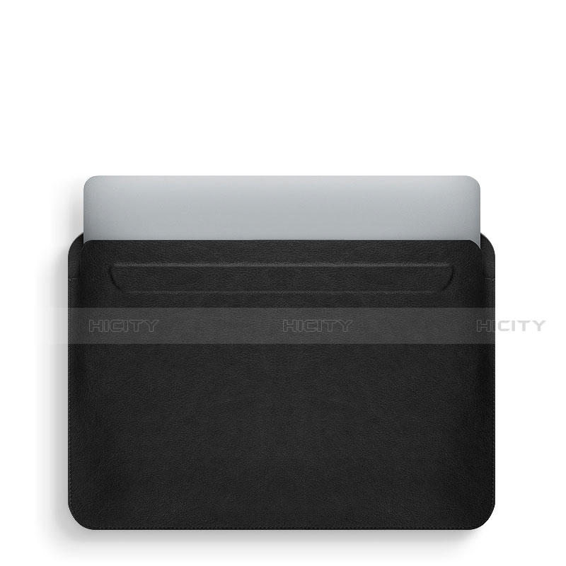 Double Pochette Housse Cuir L02 pour Apple MacBook 12 pouces Noir Plus