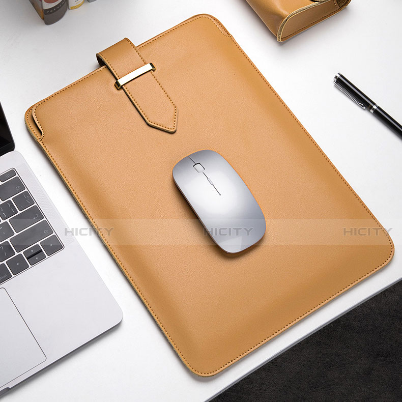 Double Pochette Housse Cuir L04 pour Apple MacBook Pro 13 pouces Retina Plus