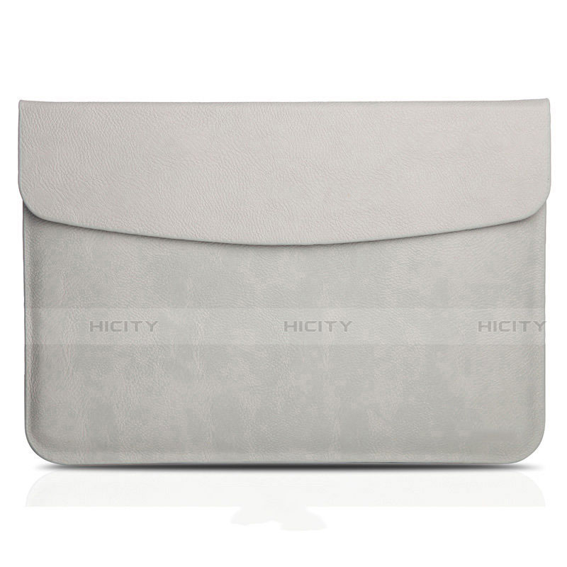 Double Pochette Housse Cuir L06 pour Apple MacBook Pro 13 pouces Gris Plus