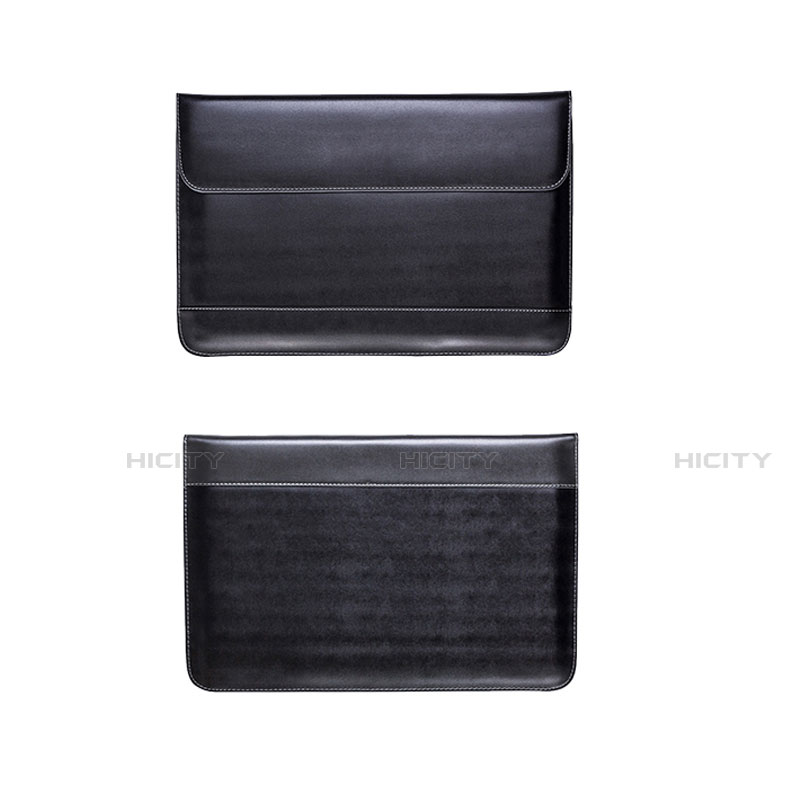 Double Pochette Housse Cuir L14 pour Apple MacBook Pro 13 pouces Retina Noir Plus