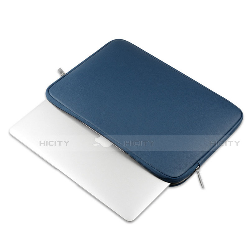 Double Pochette Housse Cuir L16 pour Apple MacBook Air 13.3 pouces (2018) Bleu Plus