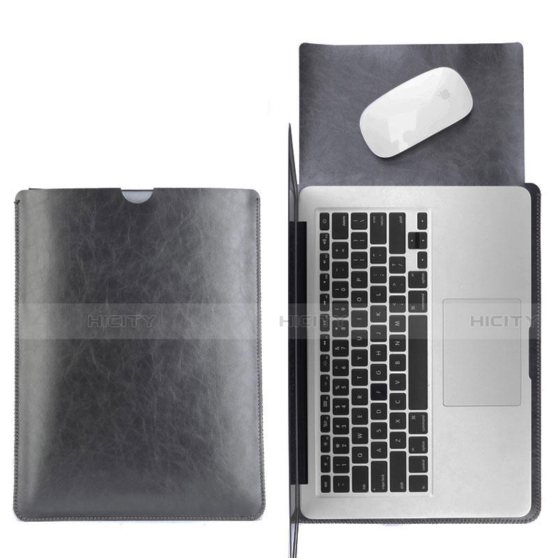 Double Pochette Housse Cuir L17 pour Apple MacBook Air 13.3 pouces (2018) Noir Plus