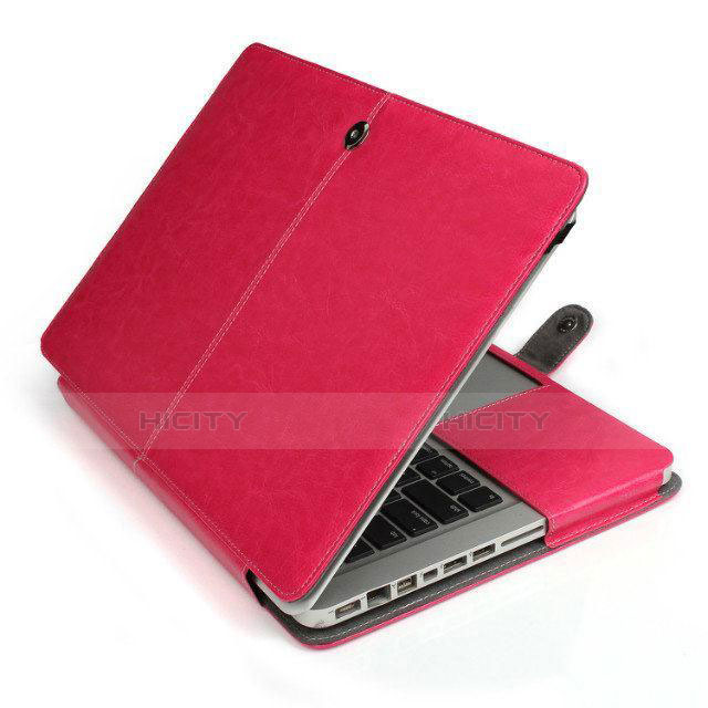 Double Pochette Housse Cuir L24 pour Apple MacBook Air 11 pouces Rose Rouge Plus