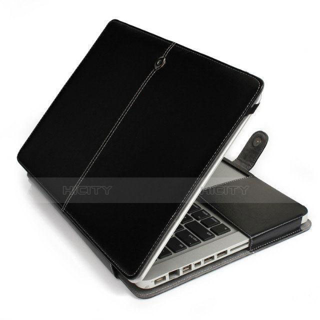 Double Pochette Housse Cuir L24 pour Apple MacBook Pro 13 pouces Noir Plus