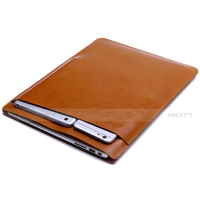 Double Pochette Housse Cuir pour Huawei Honor MagicBook 14 Orange Plus