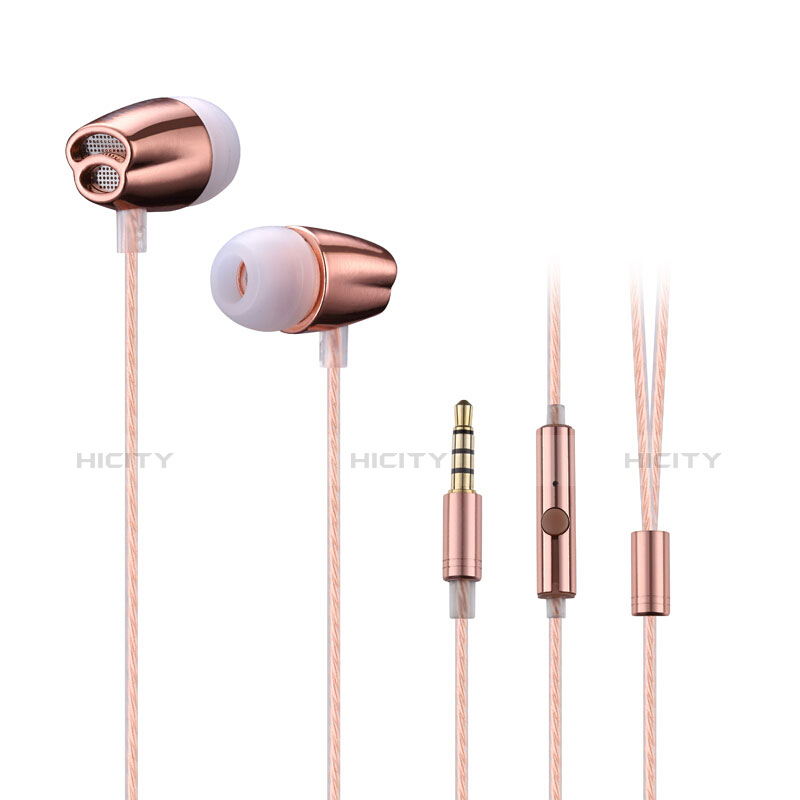 Ecouteur Casque Filaire Sport Stereo Intra-auriculaire Oreillette H26 Or Rose Plus