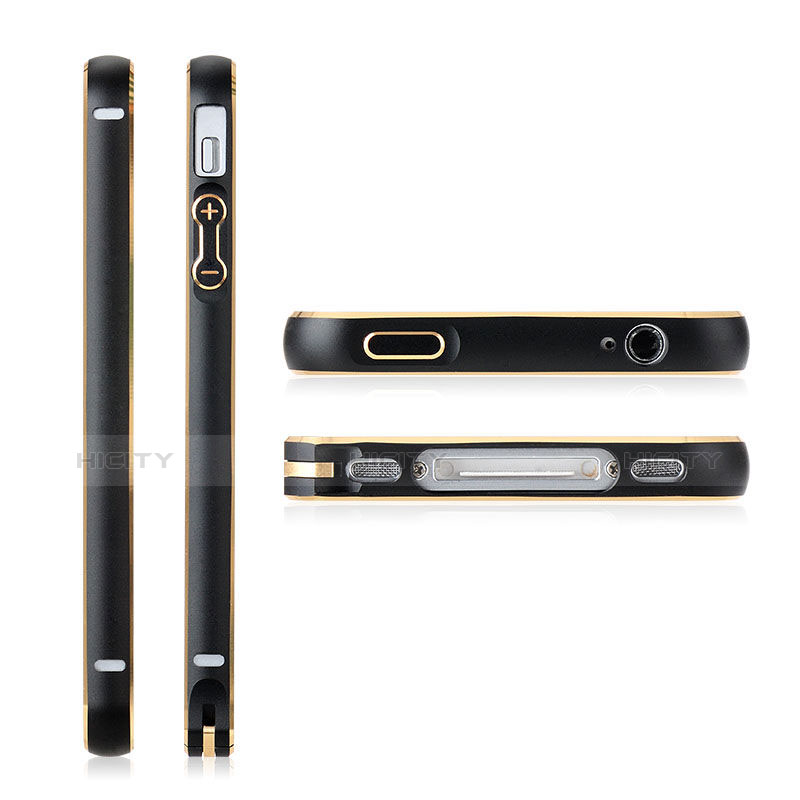 Etui Bumper Luxe Aluminum Metal pour Apple iPhone 4S Noir Plus