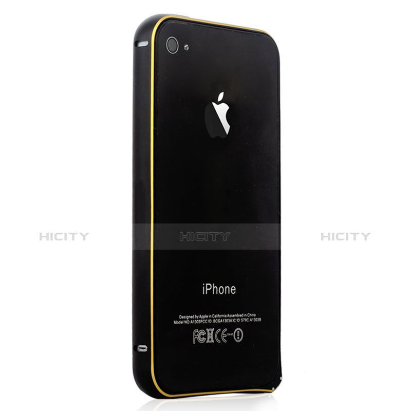 Etui Bumper Luxe Aluminum Metal pour Apple iPhone 4S Noir Plus