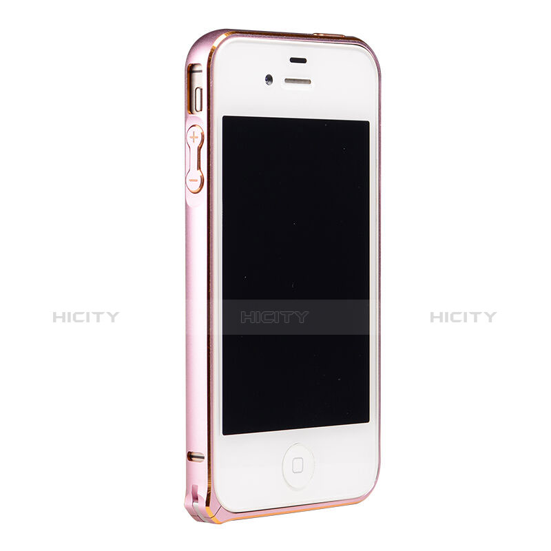 Etui Bumper Luxe Aluminum Metal pour Apple iPhone 4S Rose Plus