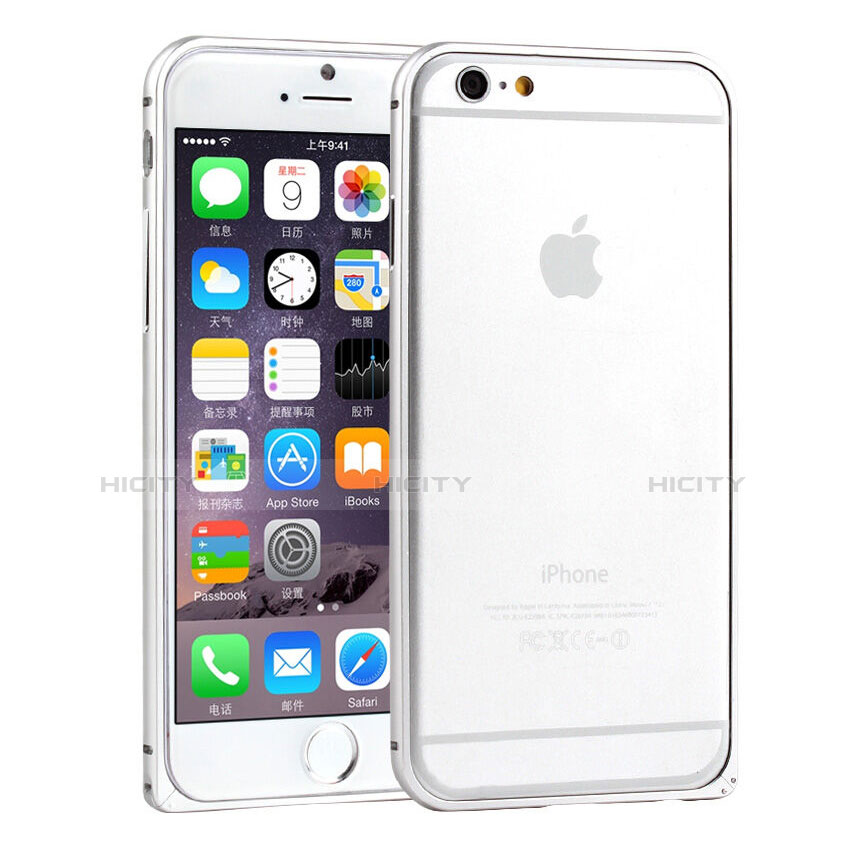 Etui Bumper Luxe Aluminum Metal pour Apple iPhone 6 Plus Argent Plus