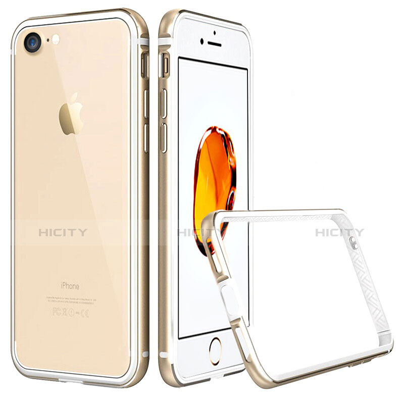 Etui Bumper Luxe Aluminum Metal pour Apple iPhone 8 Or Plus