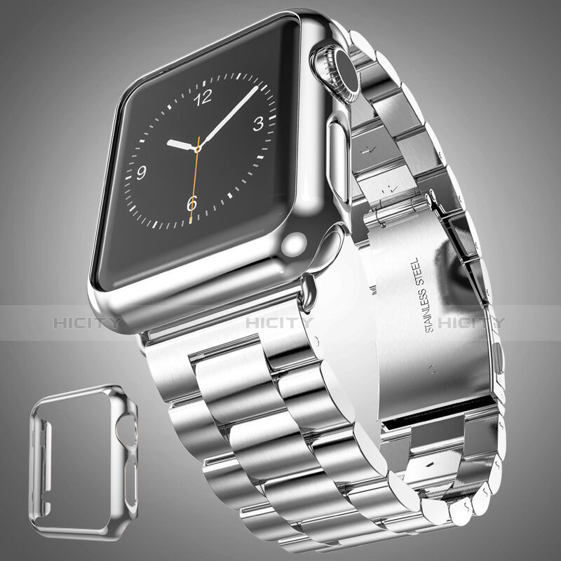 Etui Bumper Luxe Aluminum Metal pour Apple iWatch 3 42mm Argent Plus