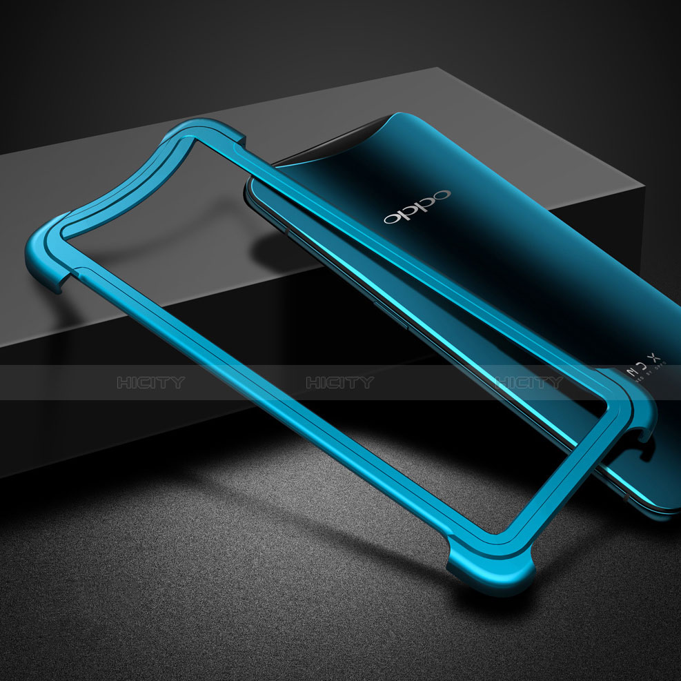 Etui Bumper Luxe Aluminum Metal pour Oppo Find X Super Flash Edition Bleu Plus