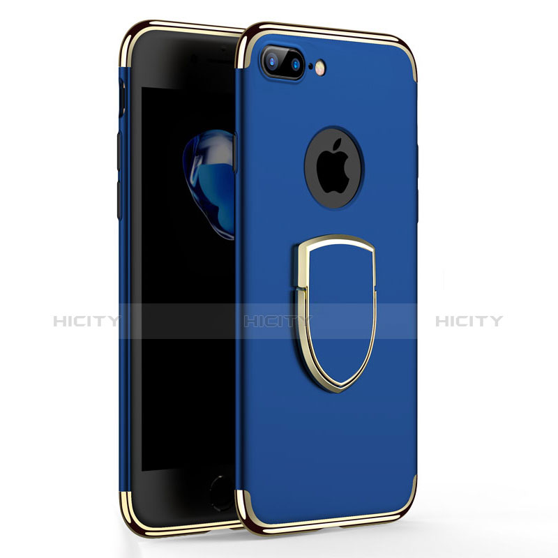 Etui Bumper Luxe Metal et Plastique avec Support Bague Anneau A03 pour Apple iPhone 7 Plus Bleu Plus