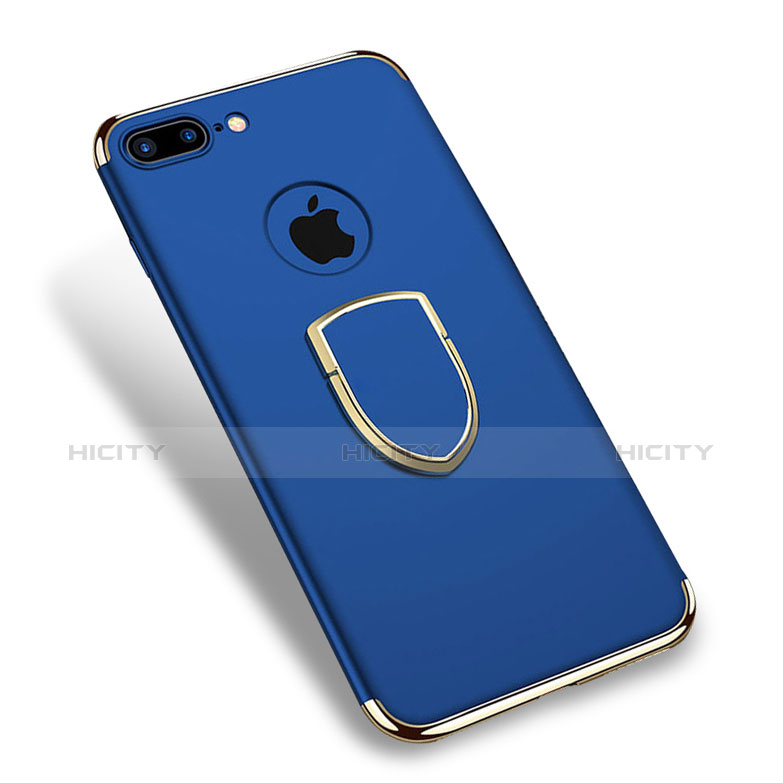 Etui Bumper Luxe Metal et Plastique avec Support Bague Anneau A03 pour Apple iPhone 7 Plus Bleu Plus