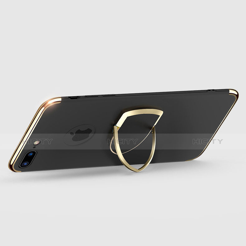 Etui Bumper Luxe Metal et Plastique avec Support Bague Anneau A03 pour Apple iPhone 7 Plus Noir Plus