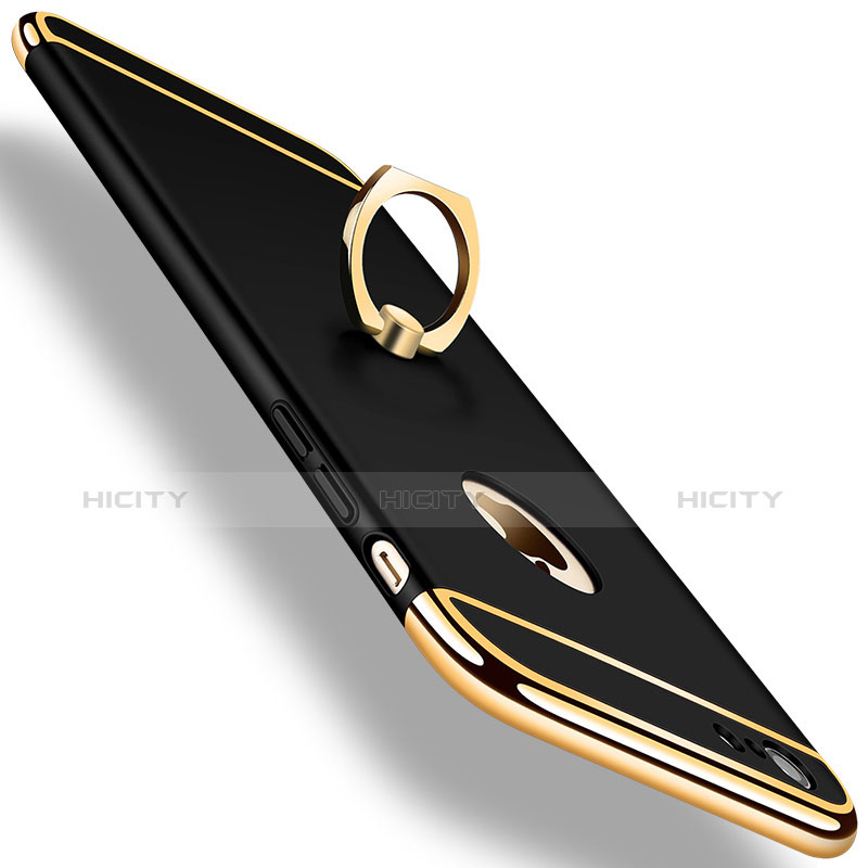 Etui Bumper Luxe Metal et Plastique avec Support Bague Anneau pour Apple iPhone 6 Plus Noir Plus