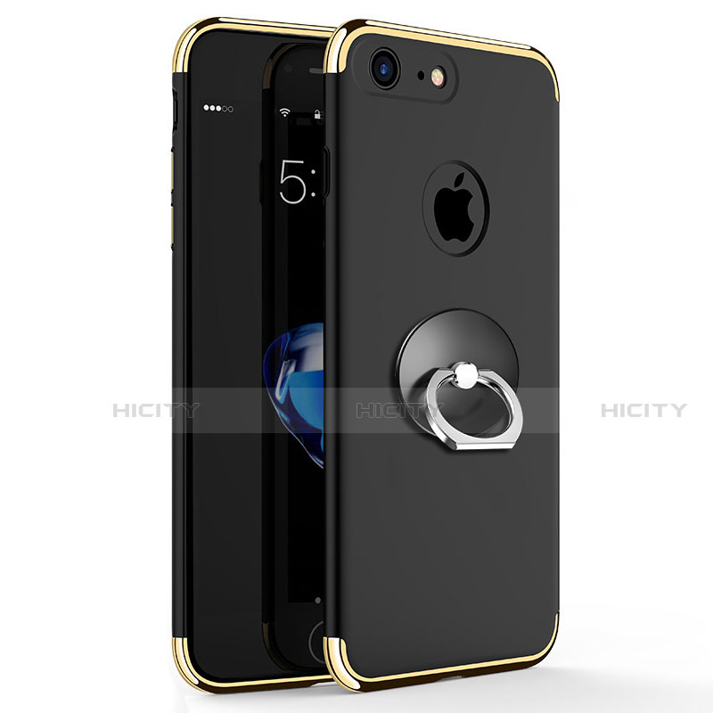 Etui Bumper Luxe Metal et Plastique avec Support Bague Anneau pour Apple iPhone SE (2020) Noir Plus