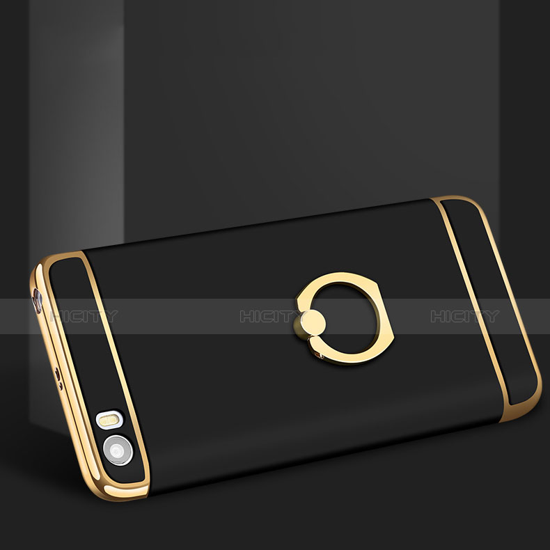 Etui Bumper Luxe Metal et Plastique avec Support Bague Anneau pour Xiaomi Mi 5 Noir Plus