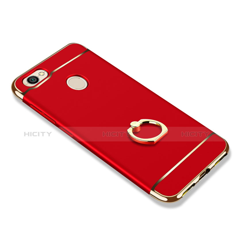 Etui Bumper Luxe Metal et Plastique avec Support Bague Anneau pour Xiaomi Redmi Note 5A High Edition Rouge Plus