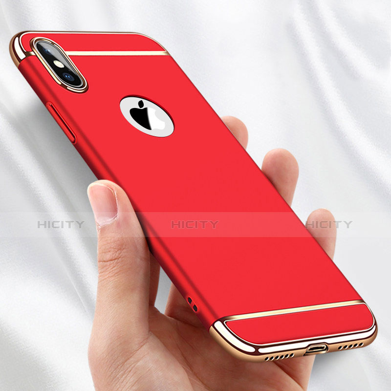 Etui Bumper Luxe Metal et Plastique C01 pour Apple iPhone Xs Rouge Plus
