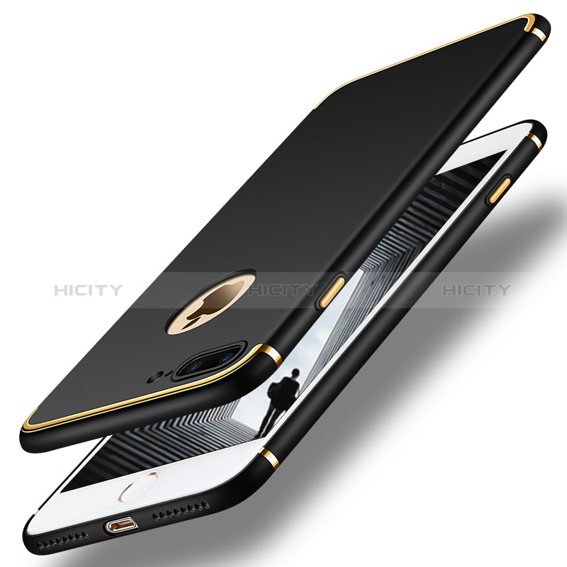 Etui Bumper Luxe Metal et Plastique F02 pour Apple iPhone 8 Plus Noir Plus
