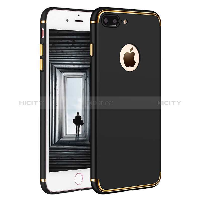 Etui Bumper Luxe Metal et Plastique F02 pour Apple iPhone 8 Plus Noir Plus